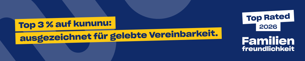 Offizielles TOP RATED-Siegel von Kununu für Familienfreundlichkeit
