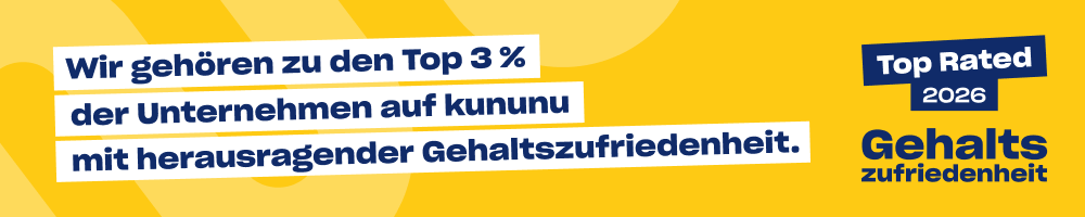 Offizielles TOP RATED-Siegel von Kununu für Gehaltszufriedenheit